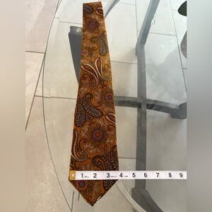 Robert Talbott Paisley Tie in Brown and Gold